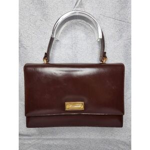 VINTAGE Relampago Brown Shoulder Purse w/ Matching Coin Purse & Brass Hardware